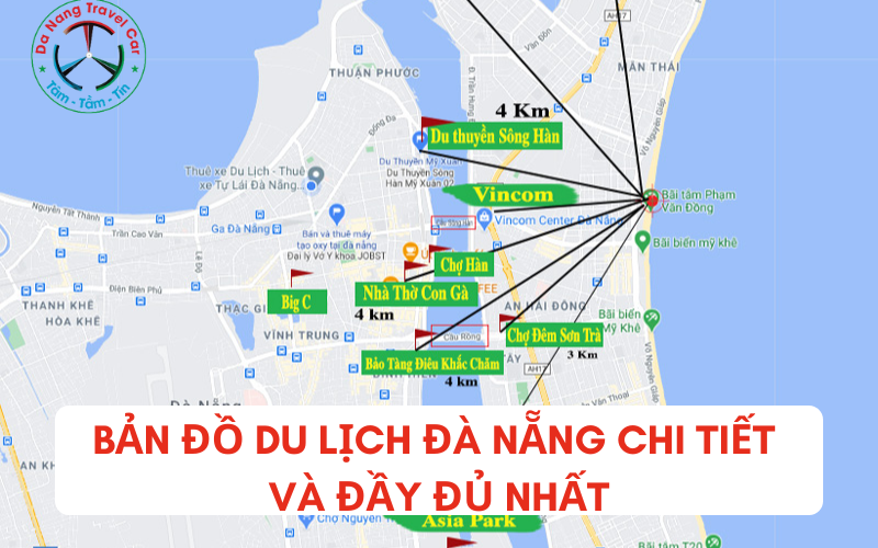 Bản đồ du lịch Đà Nẵng chi tiết và đầy đủ nhất