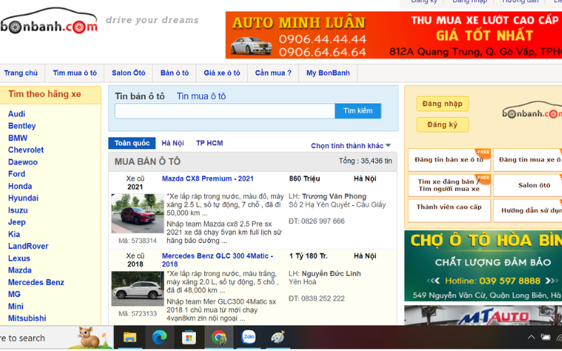 xe ô tô 7 chỗ qua sử dụng